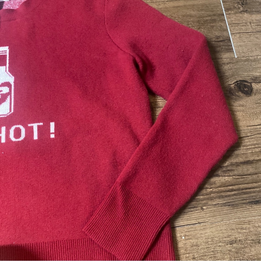 PINK Victoria's Secret Red 'So Hot!' Crewneck Sweater S - Picture 7 of 8